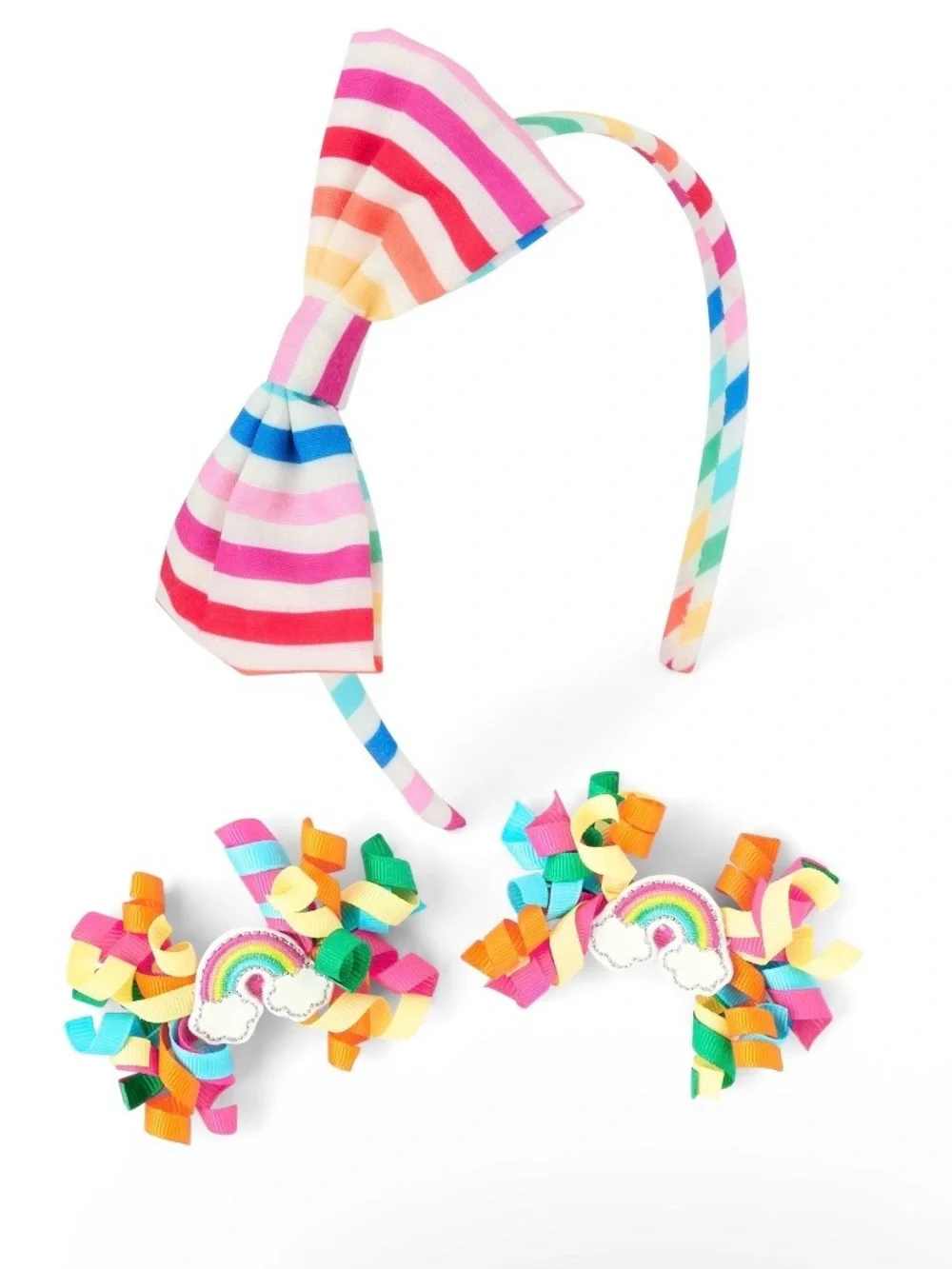Gymboree Girls Little Essentials Rainbow Stripes Dress 3-piece Set Size 6/7
